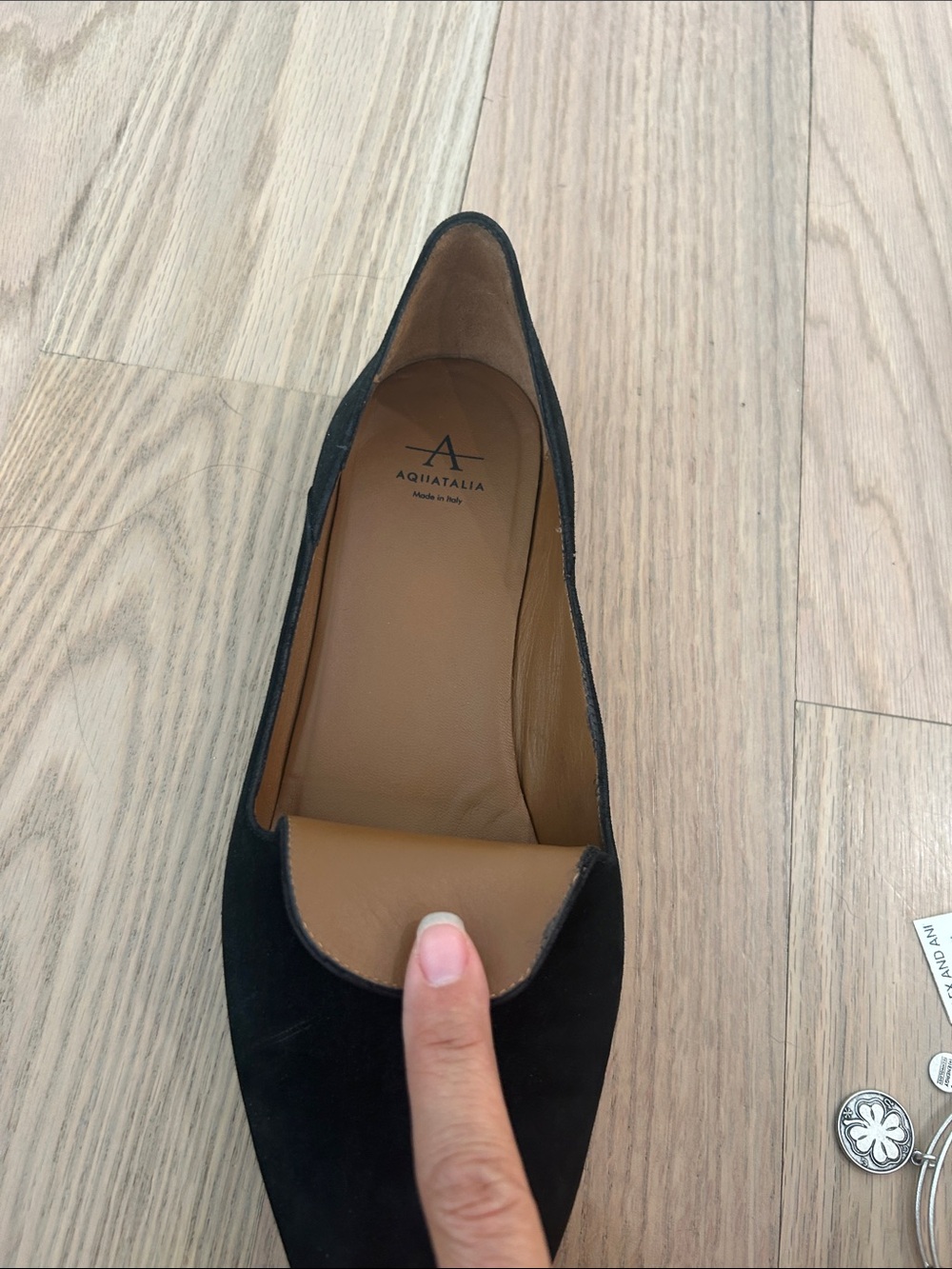 Aquatalia Black Suede Slip-On Loafers - Picture 8 of 13